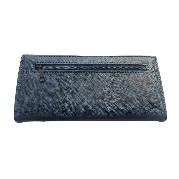 Large Leather Purse - Navy Blue + giftbox