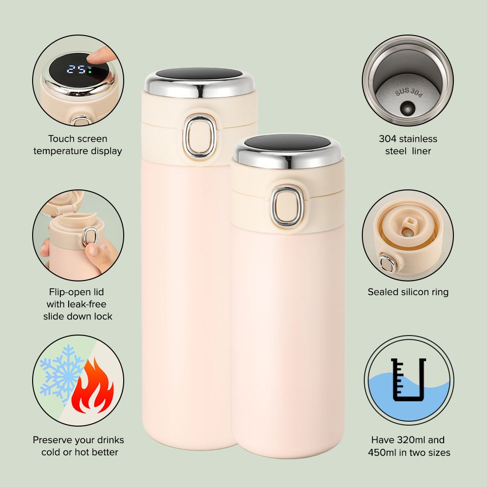 Stainless Steel Sublimation Thermos Bottle 320 ml / 11oz - Pink