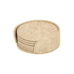Sublimation blank burlap round coaster set 6 pcs