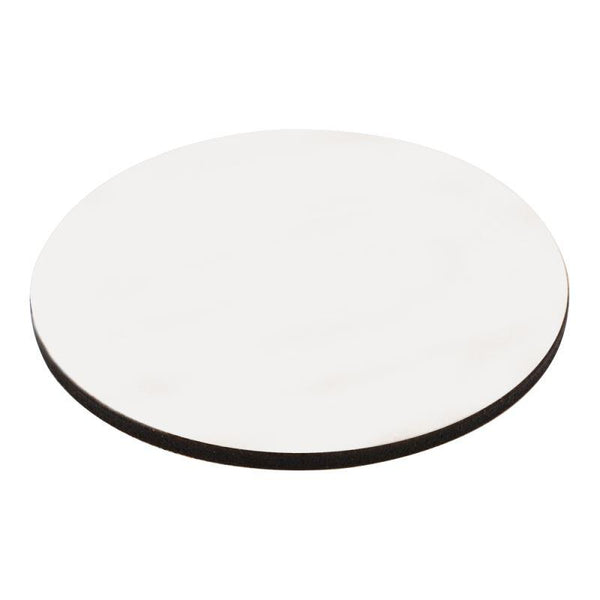 Blank white round MDF coaster for sublimation and laser engraving