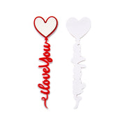 Heart Acrylic I Love You - White and Red