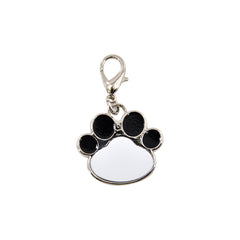 Dog Tag Paw Shape - Black