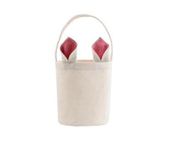 Sublimation blank Linen Easter Basket - Pink Ears