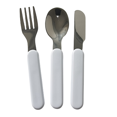 Kids polymer steel knife spoon and fork set for sublimation printing