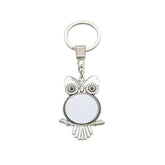 sublimation blank owl metal keyring