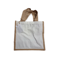 Jute & Polyester Tote Bag - 30 x 30 x 19 cm
