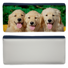 Large Leather Purse - Navy Blue + giftbox