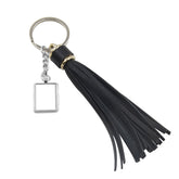 square sublimation tassel metal keyring