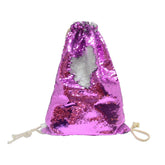 sublimation blank pink sequin drawstring bag