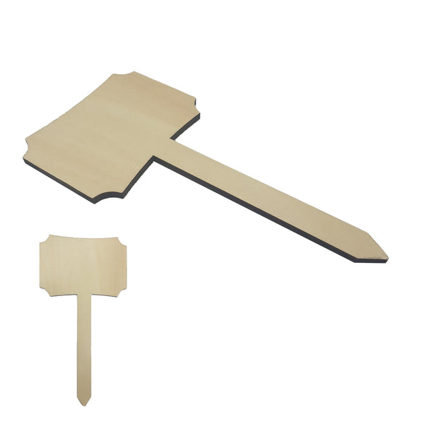 Unprinted wooden plant tag blank for sublimation and laser engraving on white background