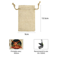 sublimation blank Faux Burlap Drawstring Bag subliblanks