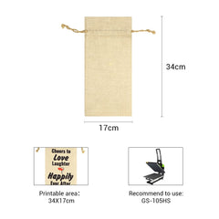 sublimation blank Faux Burlap Drawstring Bottle Bag subliblanks