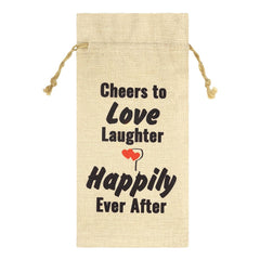 sublimation blank Faux Burlap Drawstring Bottle Bag subliblanks