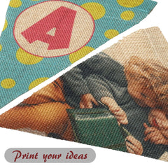 sublimation blank burlap triangle banner flag