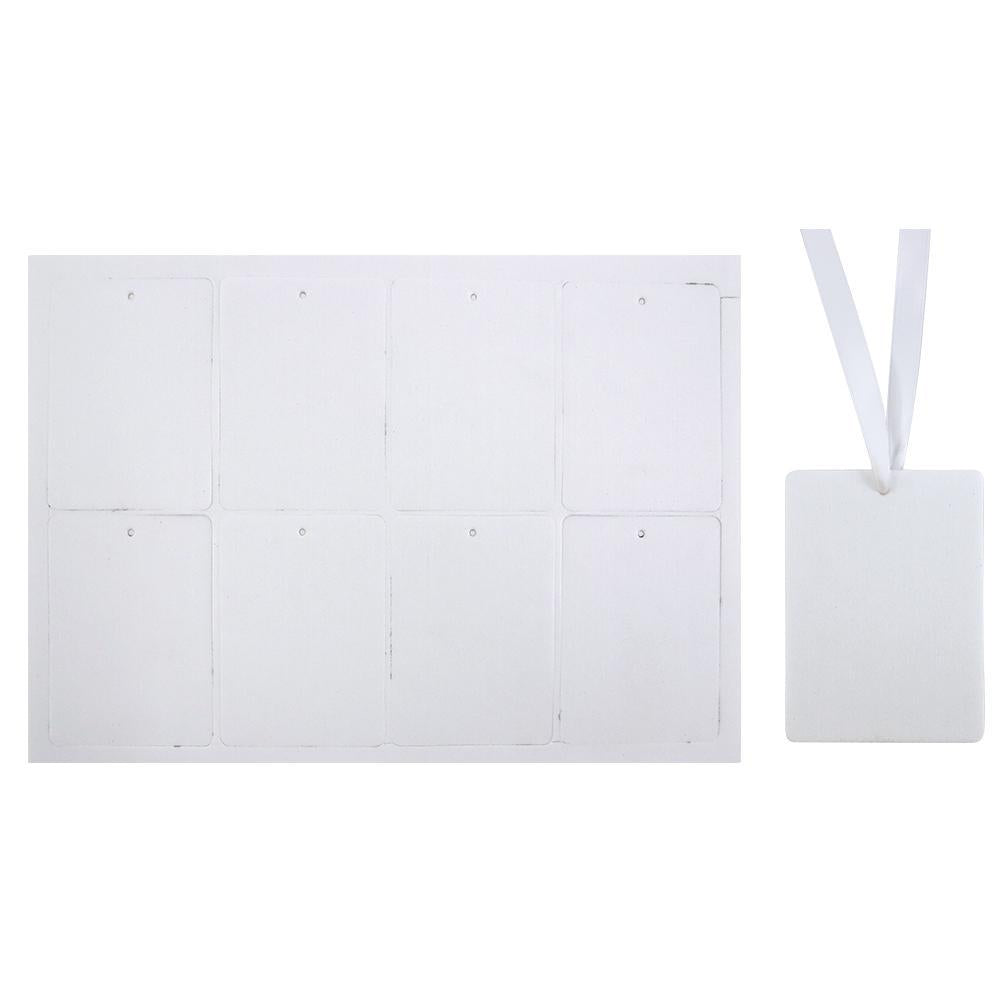 12 Pieces Horizontal rectangle Sublimation Air Freshener Blanks Sheets with  12 bags and Ropes