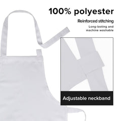 sublimation blank kids polyester apron white