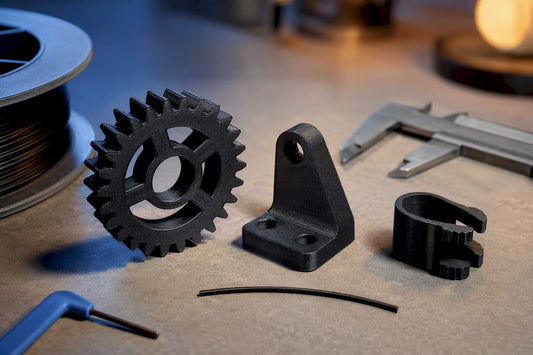 3D printed functional parts on test bench