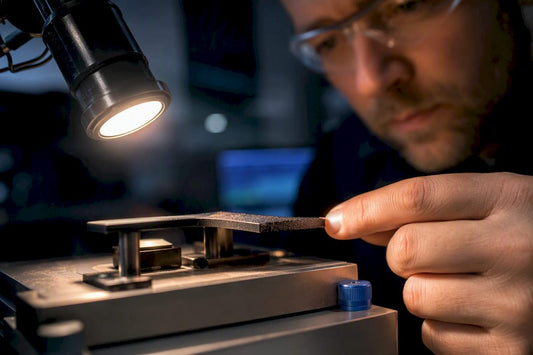 ABS test coupon during thermal inspection