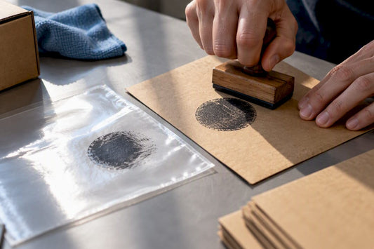 Stamp impressions tested on kraft card and glossy film