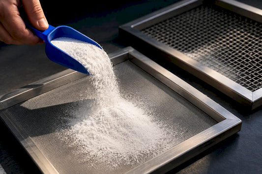 DTF powder passing through mesh screens