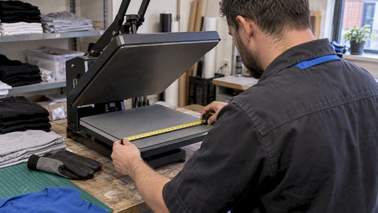 15×15 heat press measured in workshop