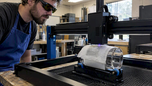 Diode laser marking clear glass with damp paper