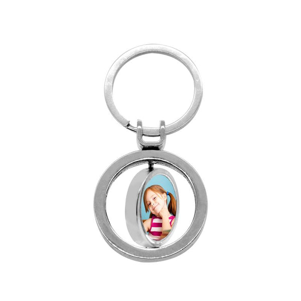 Sublimation blank Double spinning round metal keyring