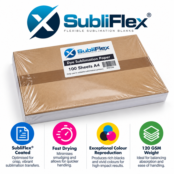 SubliFlex® A4 Sublimation Paper – 120gsm – 100 Sheets