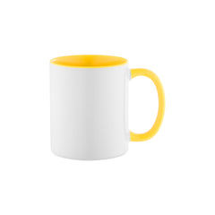 11oz Inner and Handle Colour Mug-Yellow – SubliBlanks Ltd