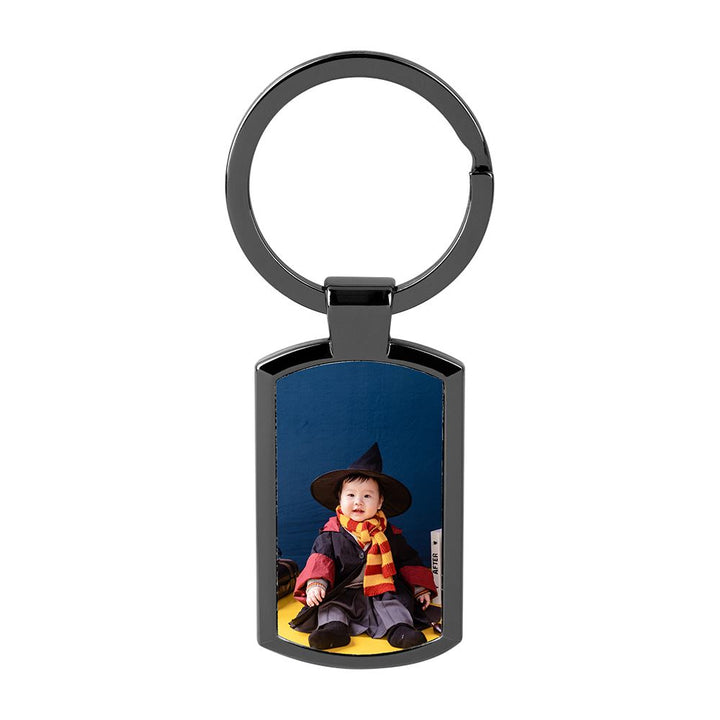 Sublimation blank smoked black oblong keyring