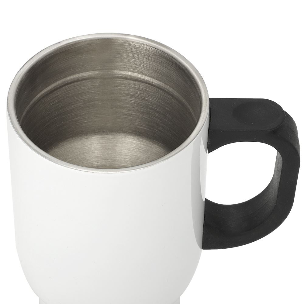 14 oz Stainless Steel Travel Mug white