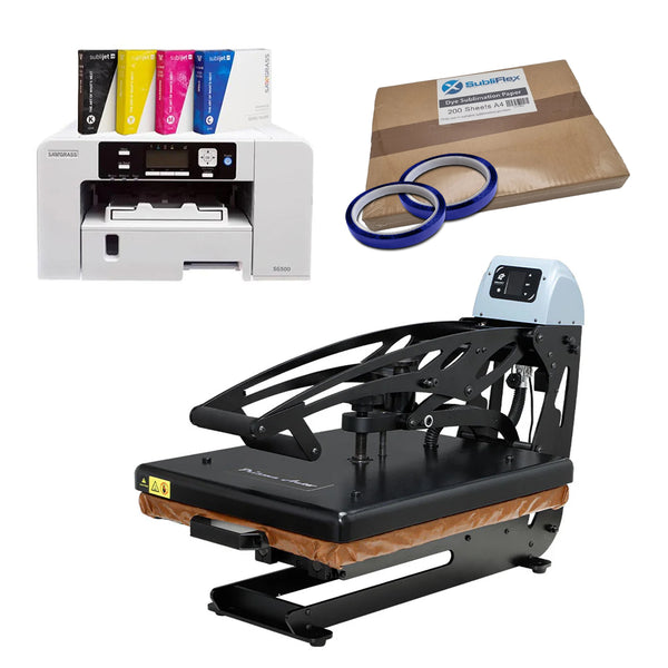 16x20 Press Expert Starter Kit Sawgrass includes a Sawgrass sublimation printer, heat press, sublimation paper, and accessories for pro printing.