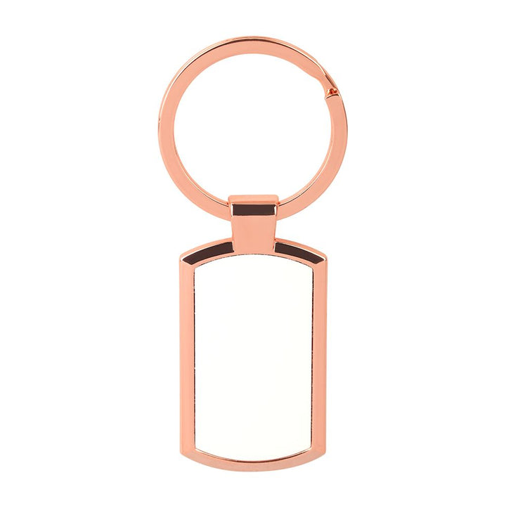 Sublimation blank rose gold oblong keyring