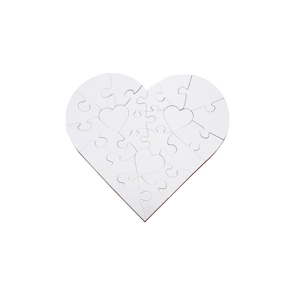 23pcs - MDF Heart Jigsaw