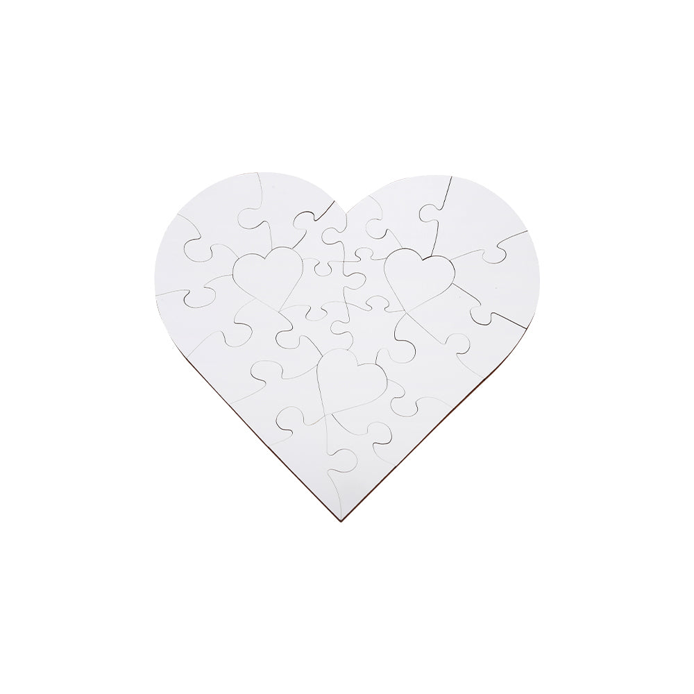 23pcs - MDF Heart Jigsaw