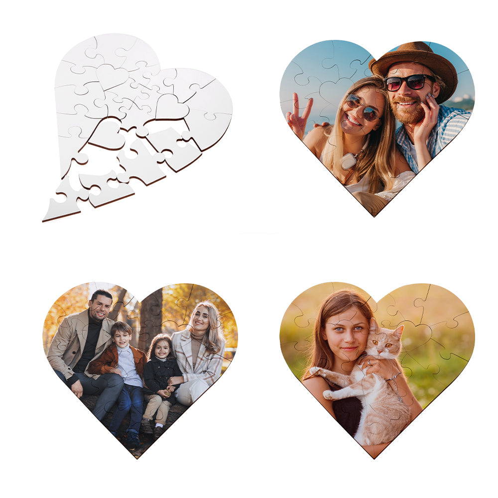 23pcs - MDF Heart Jigsaw