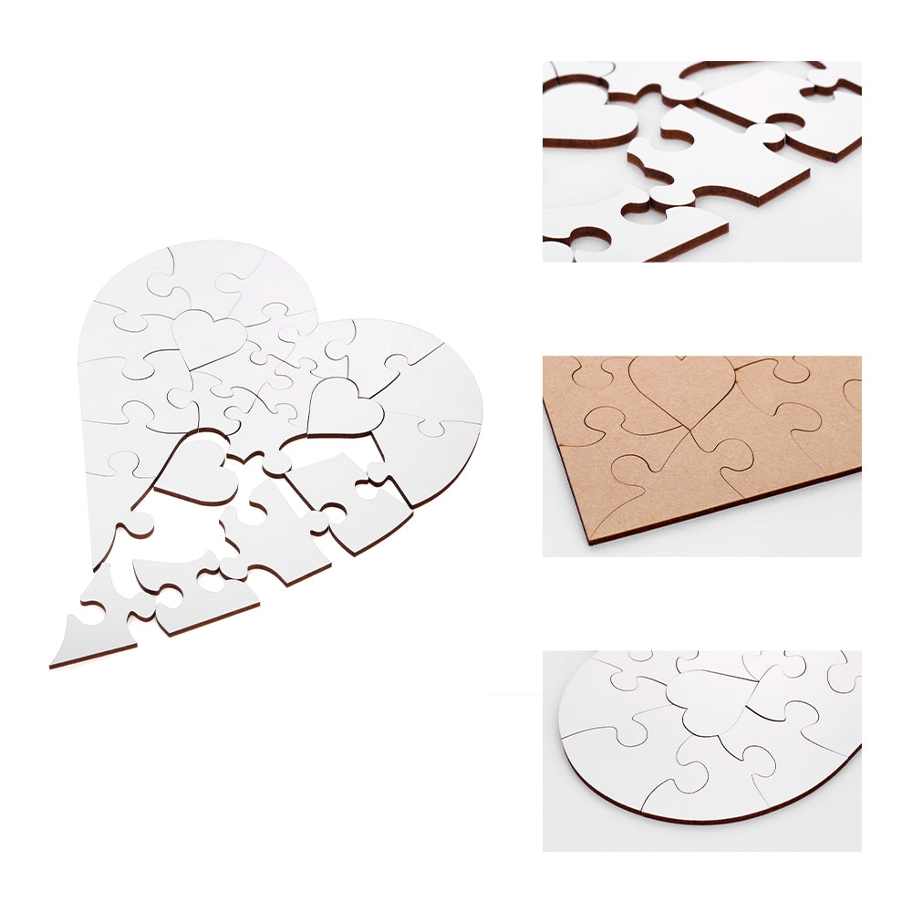 23pcs - MDF Heart Jigsaw