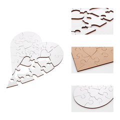 23pcs - MDF Heart Jigsaw