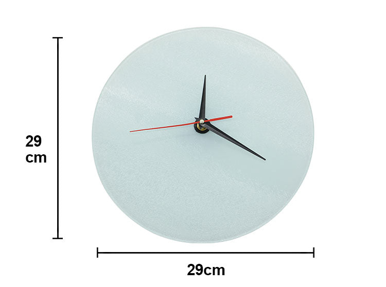 29cm Round Toughened Glass Clock