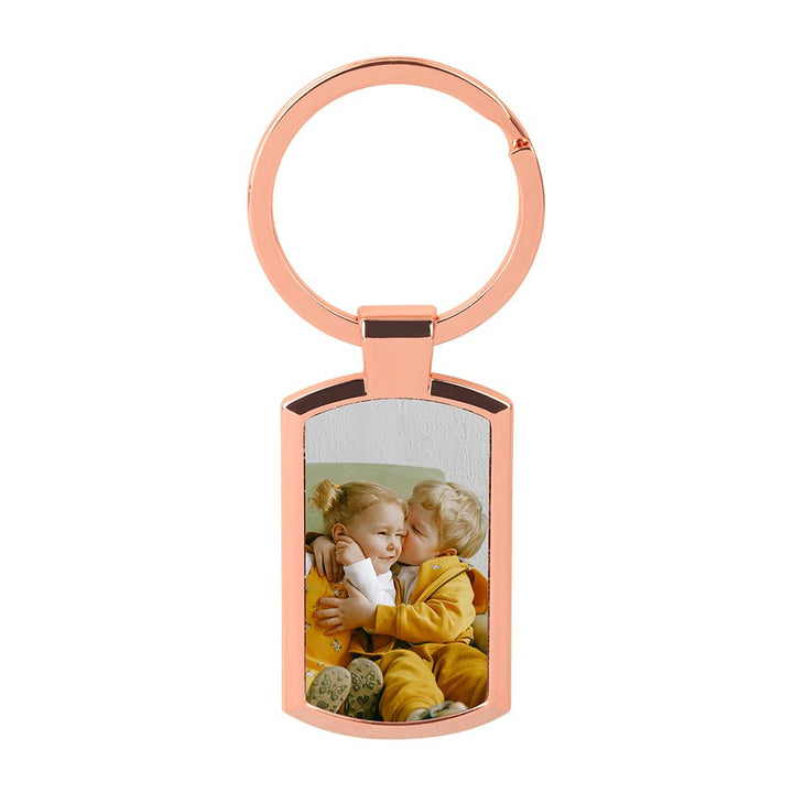 Sublimation blank rose gold oblong keyring