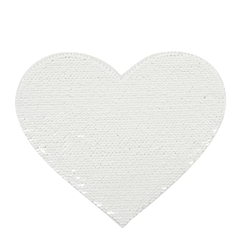 sublimation Black & White Sequin Transfer Heart Shape