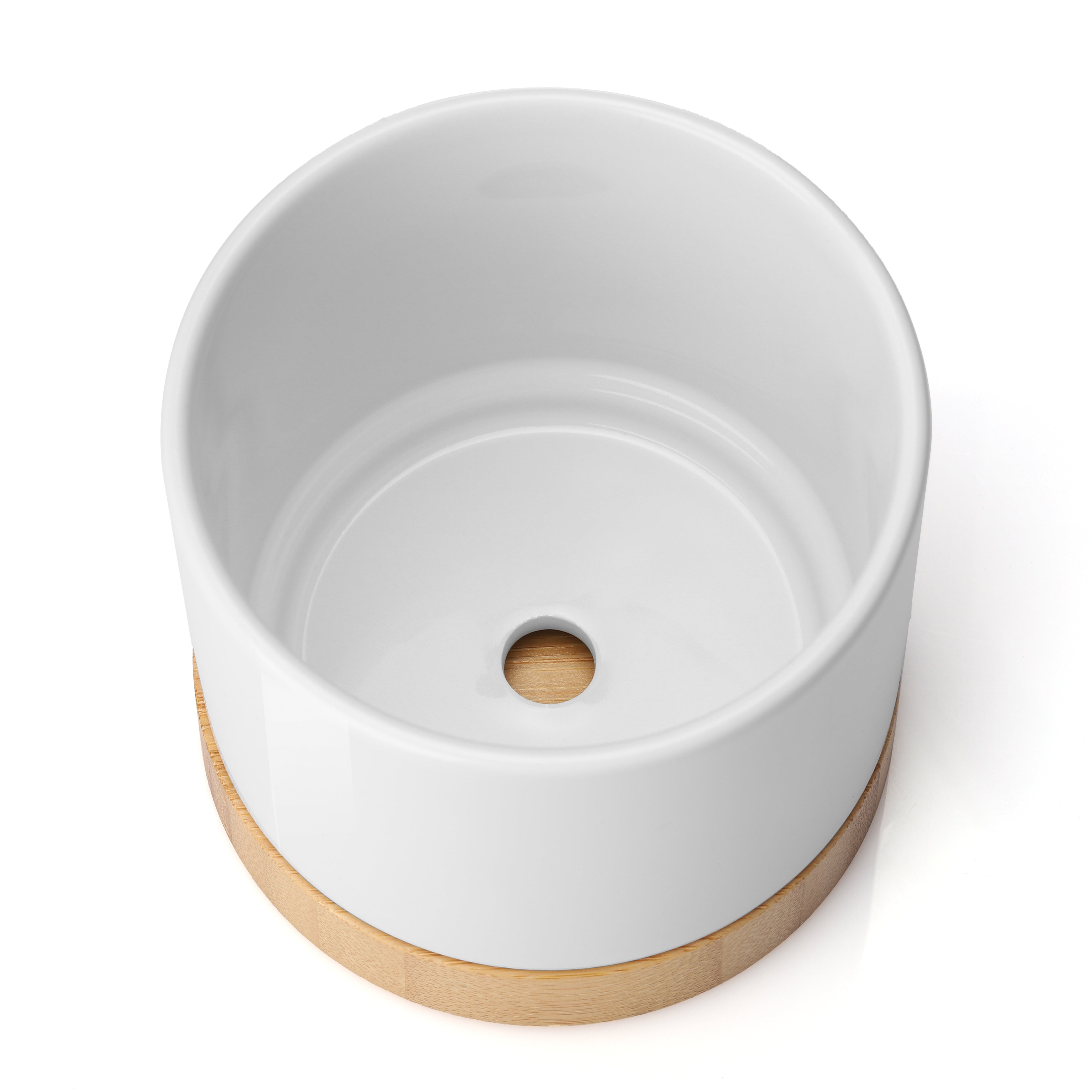 Flower Pot with Bamboo Base