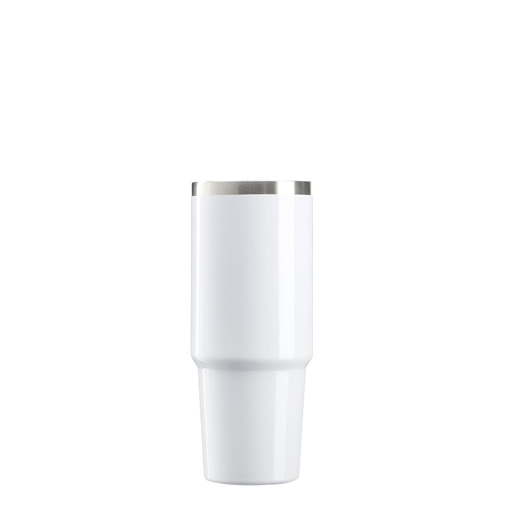30OZ Stainless Steel Tumbler with Handle White Glossy