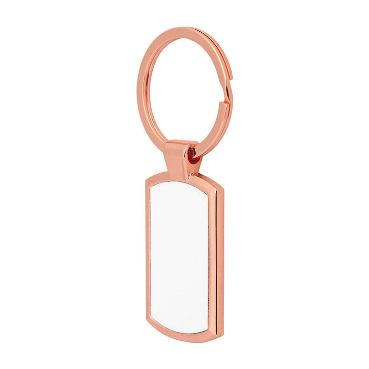 Sublimation blank rose gold oblong keyring