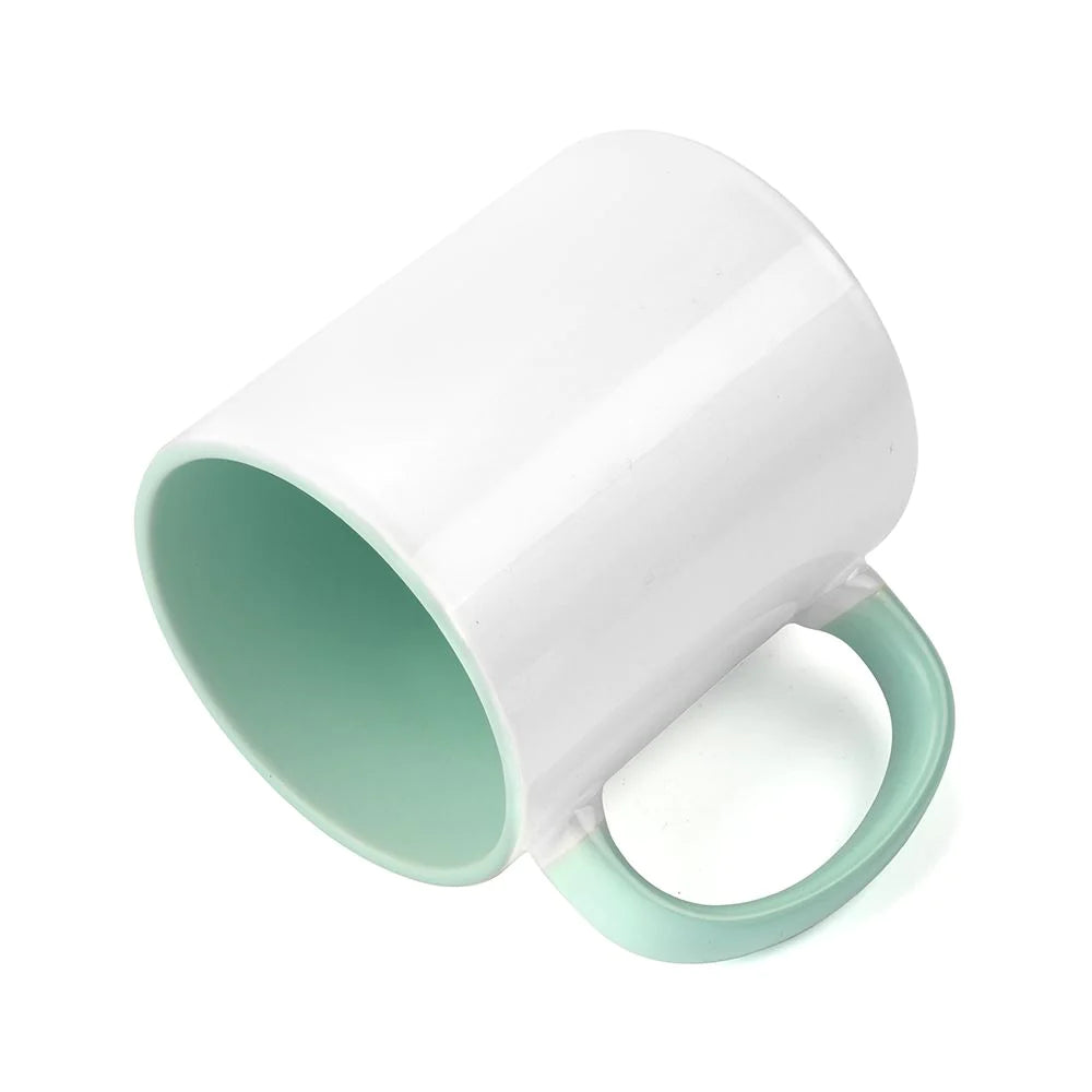 mint green sublimation inner & handle mug