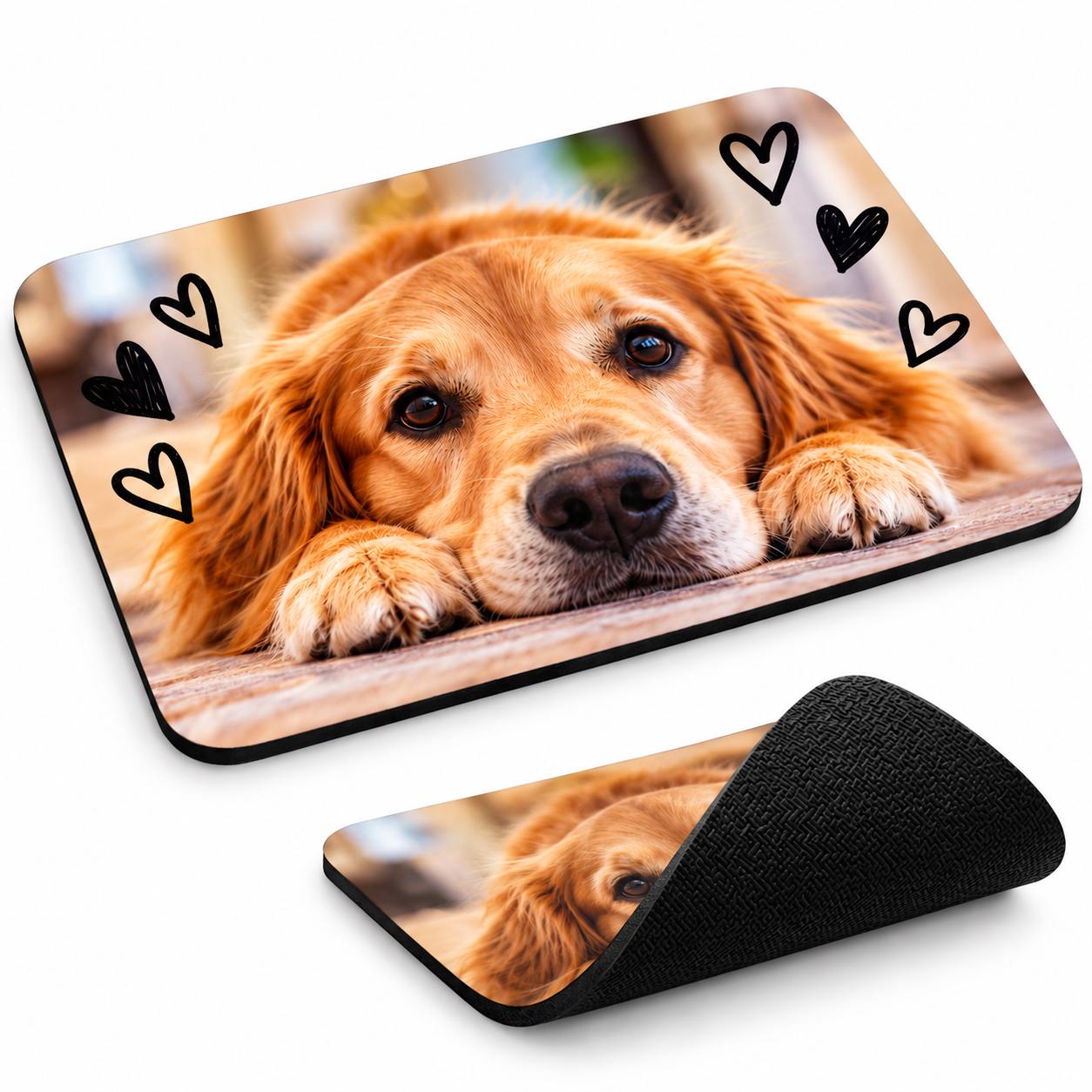 Fabric mouse pad with 3mm black rubber base