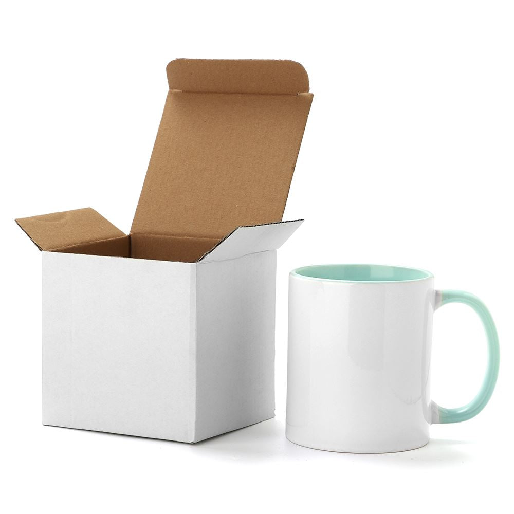 11oz Mint Green Coloured Inner and Handle Ceramic Mug