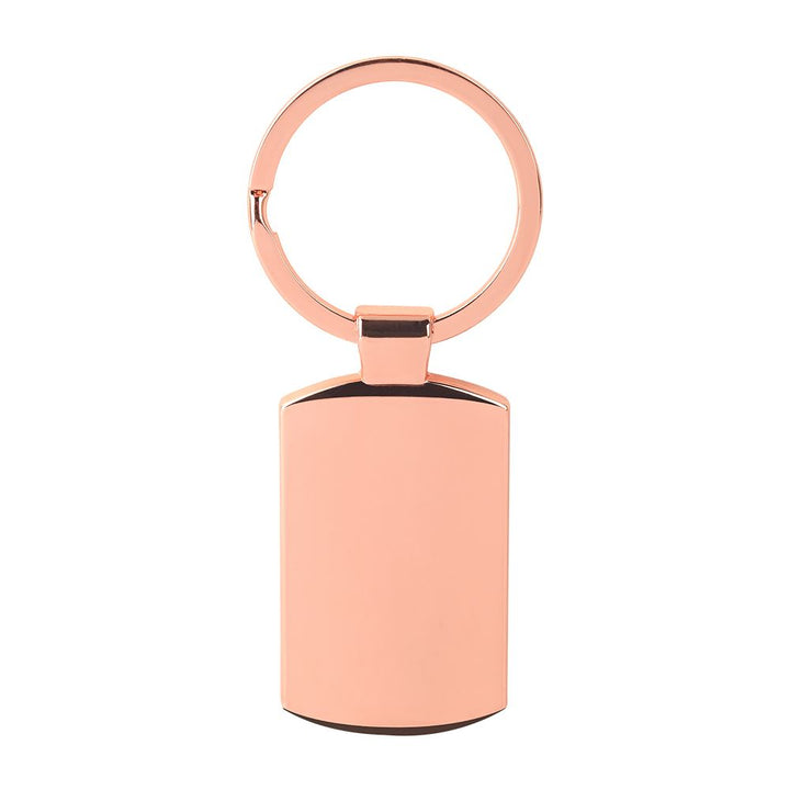 Sublimation blank rose gold oblong keyring