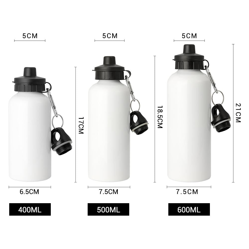 Aluminium Water Bottle 500ml White sublimation blanks