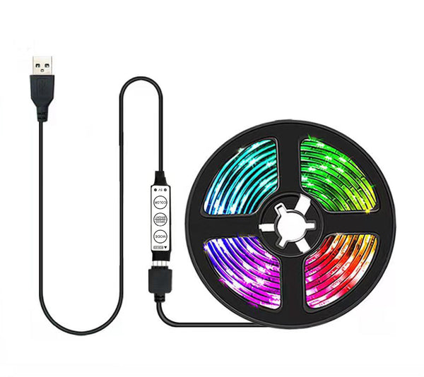 USB RGB LED Strip Light (3-Button Control)